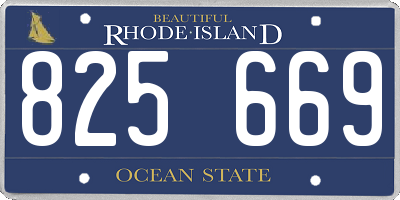 RI license plate 825669