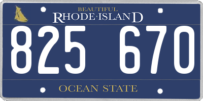 RI license plate 825670