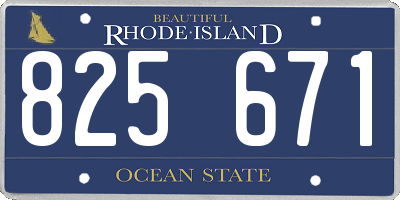 RI license plate 825671