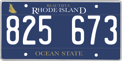 RI license plate 825673