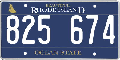 RI license plate 825674