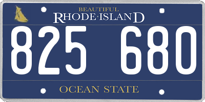 RI license plate 825680