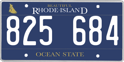 RI license plate 825684