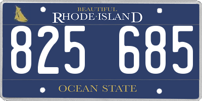 RI license plate 825685