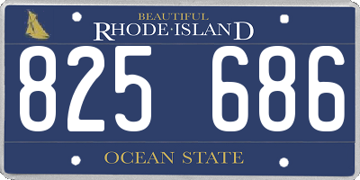 RI license plate 825686