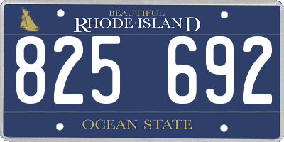 RI license plate 825692