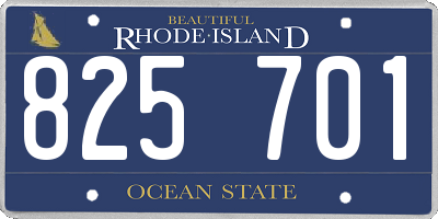 RI license plate 825701