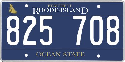 RI license plate 825708