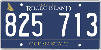RI license plate 825713