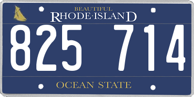 RI license plate 825714
