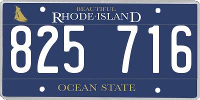 RI license plate 825716