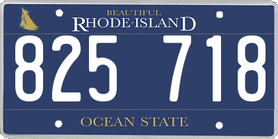 RI license plate 825718