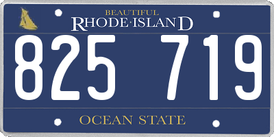 RI license plate 825719