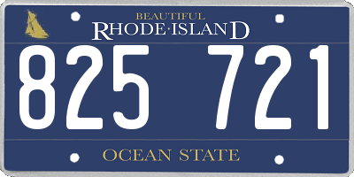 RI license plate 825721