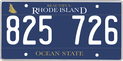 RI license plate 825726