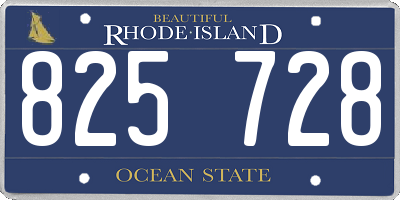 RI license plate 825728
