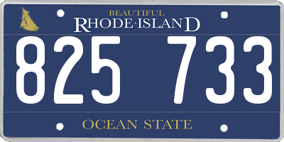 RI license plate 825733