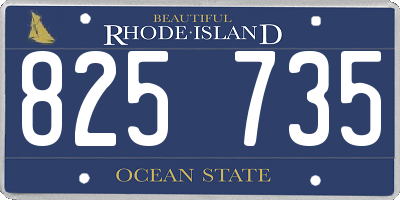 RI license plate 825735