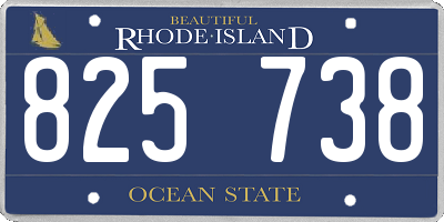 RI license plate 825738