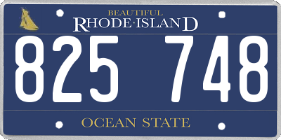 RI license plate 825748