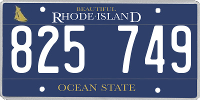 RI license plate 825749