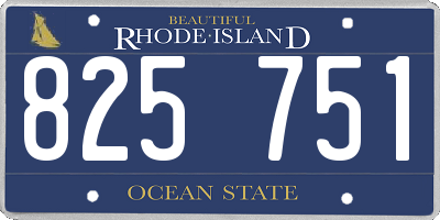RI license plate 825751