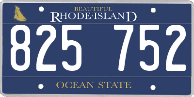 RI license plate 825752