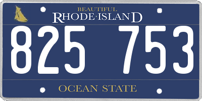 RI license plate 825753