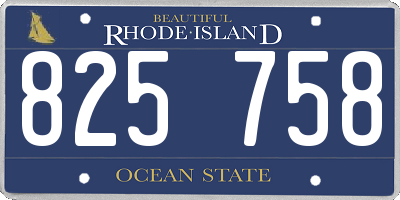 RI license plate 825758