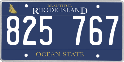 RI license plate 825767