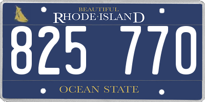 RI license plate 825770