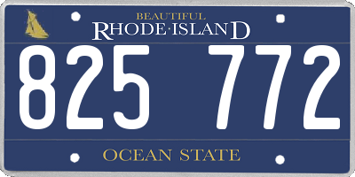 RI license plate 825772