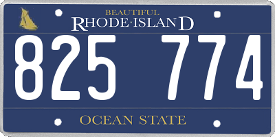 RI license plate 825774