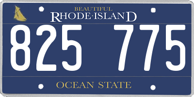 RI license plate 825775