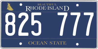 RI license plate 825777