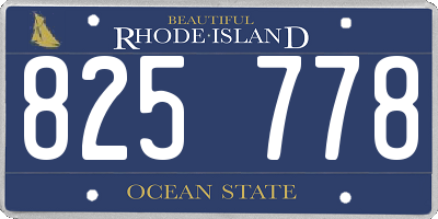 RI license plate 825778