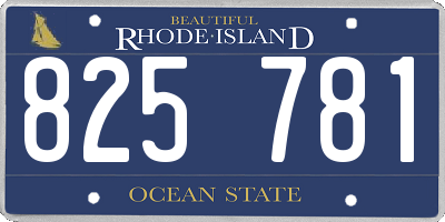 RI license plate 825781