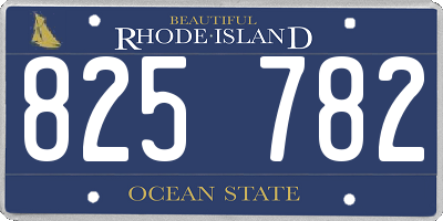 RI license plate 825782
