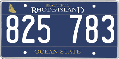 RI license plate 825783