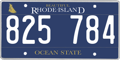 RI license plate 825784