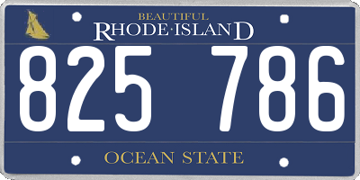 RI license plate 825786