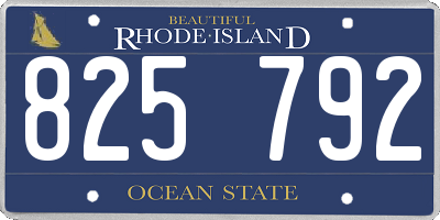 RI license plate 825792
