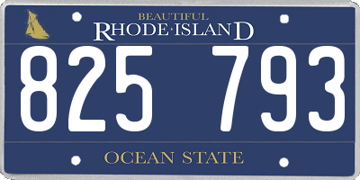 RI license plate 825793