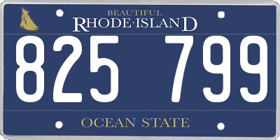 RI license plate 825799