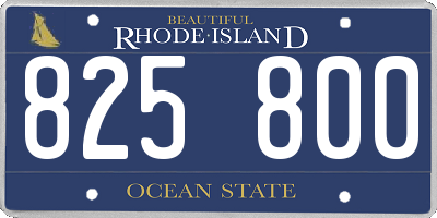 RI license plate 825800