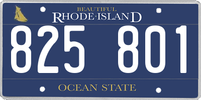 RI license plate 825801