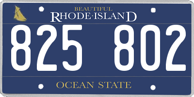 RI license plate 825802