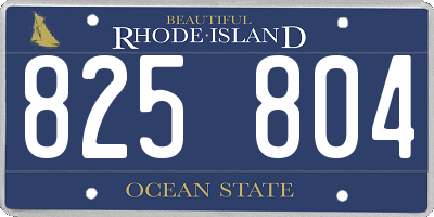 RI license plate 825804