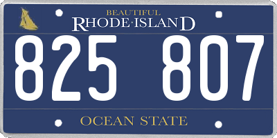 RI license plate 825807