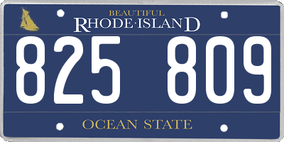 RI license plate 825809